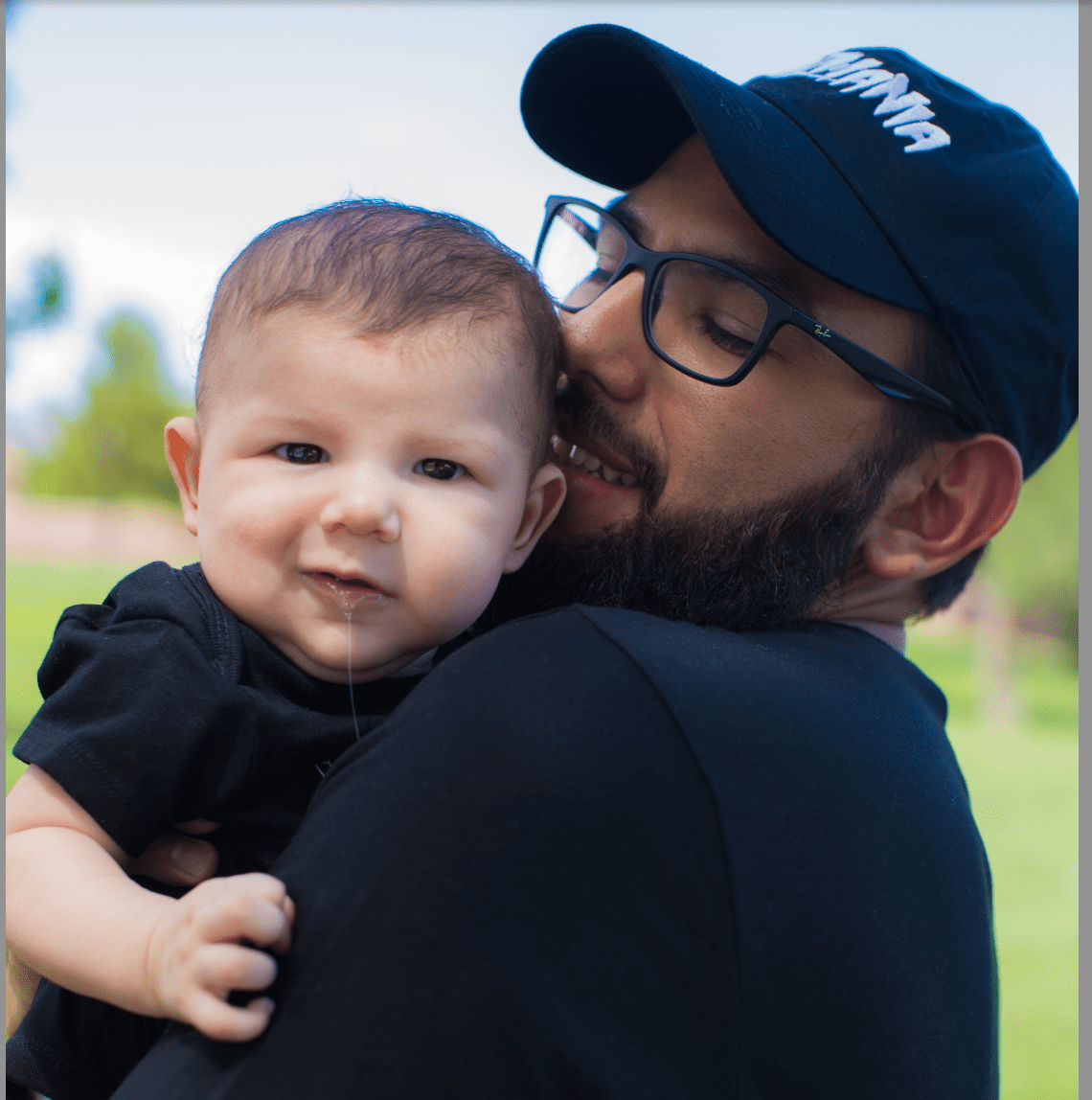 smiling baby and dad - Wonderful World of Bree