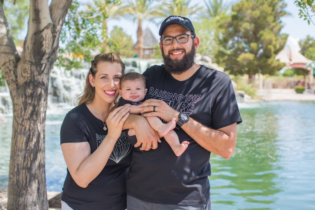 family and baby by waterfall - Wonderful World of Bree