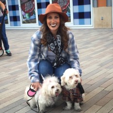 woman and dogs in costume