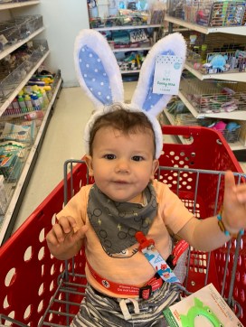 baby with bunny ears