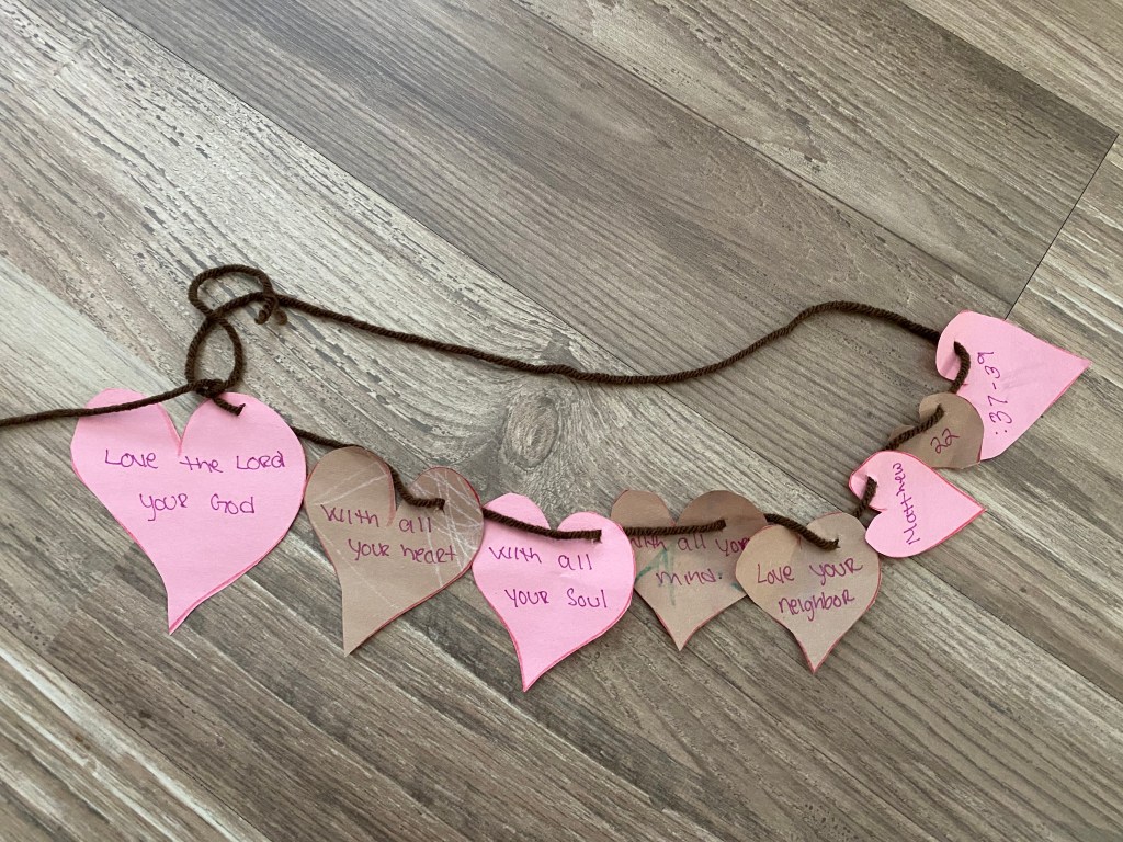sunday school at home for toddlers - hide it your heart necklace